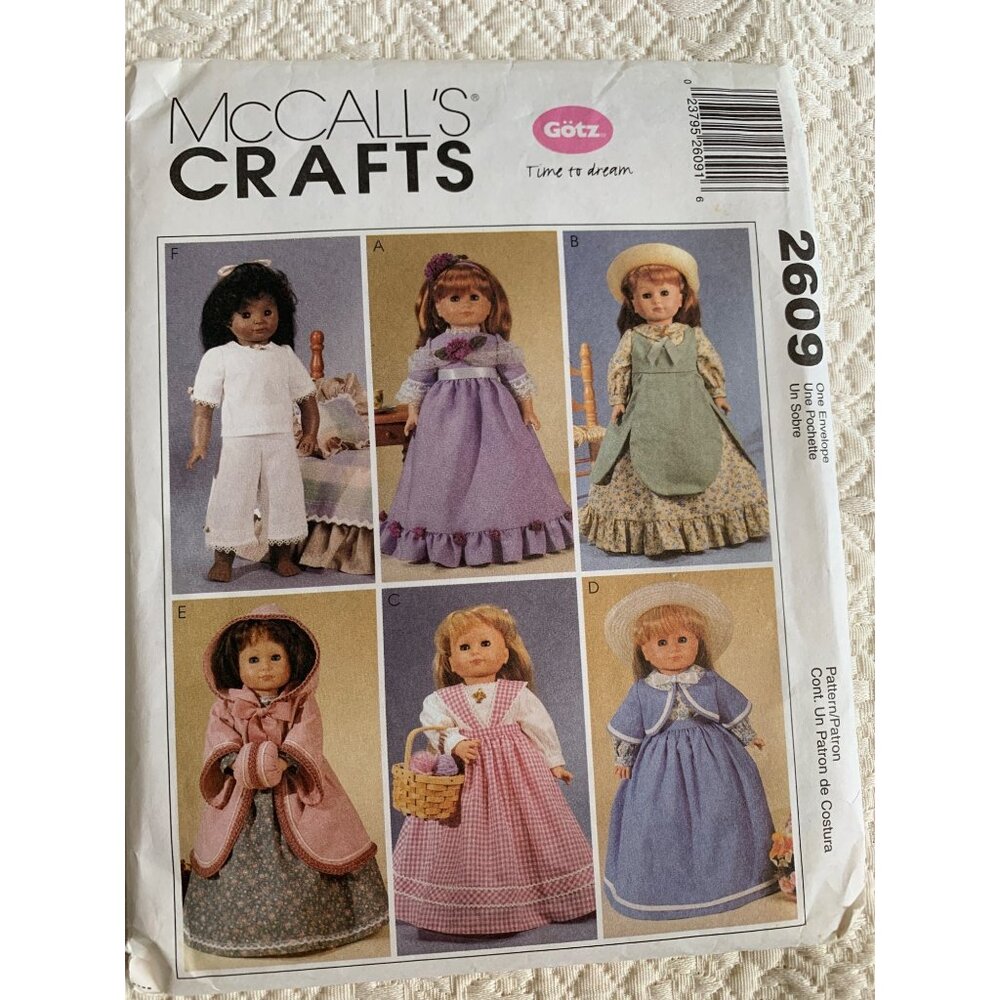 McCalls Size 18 inch Doll Clothes Pattern 2609 - Uncut